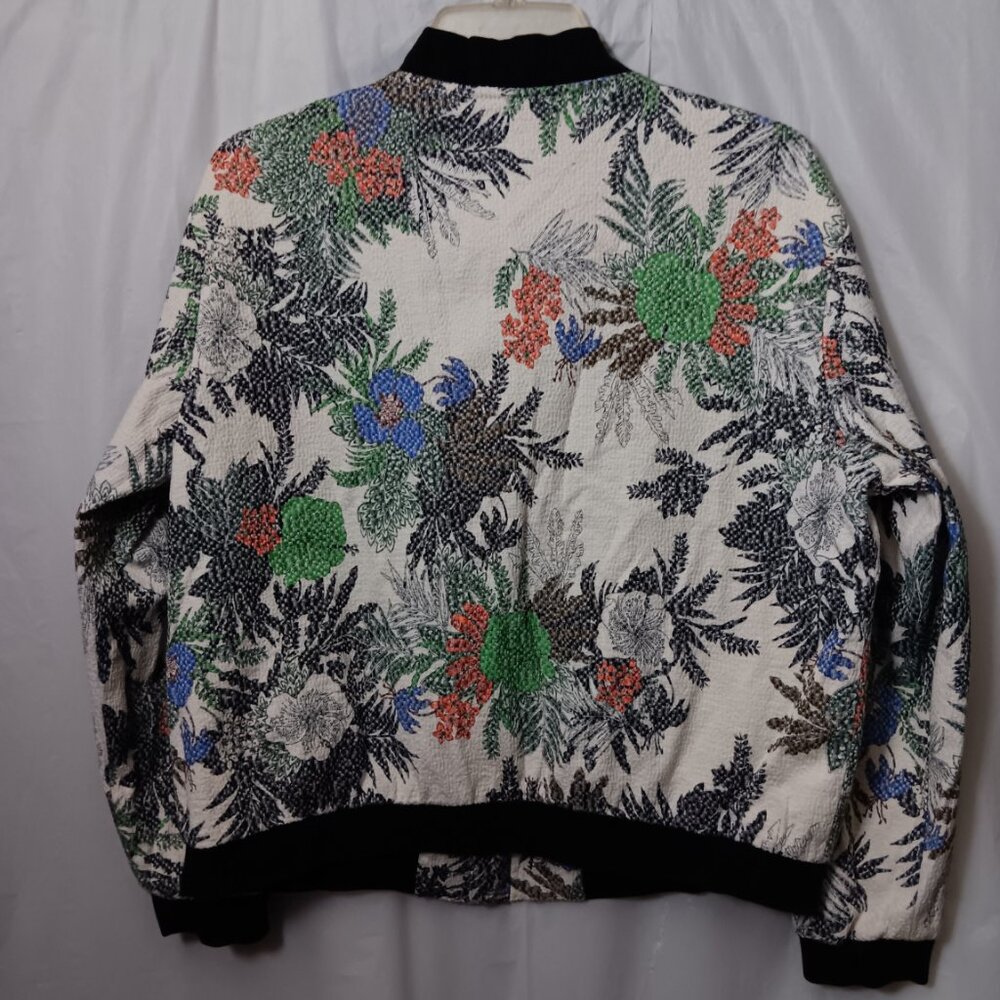 ZARA BASIC EMBROIDERY FLORAL PRINT BOMBER JACKET - Picture 13 of 15